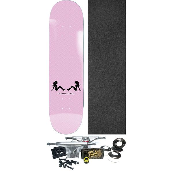Jacuzzi Unlimited Skateboards Cowgirls Jet Ski Pink Skateboard Deck - 8.5" x 31.5" - Complete Skateboard Bundle
